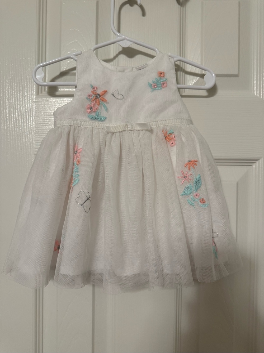 Carter's White Infant Dress with Subtle Satin Details 3mo